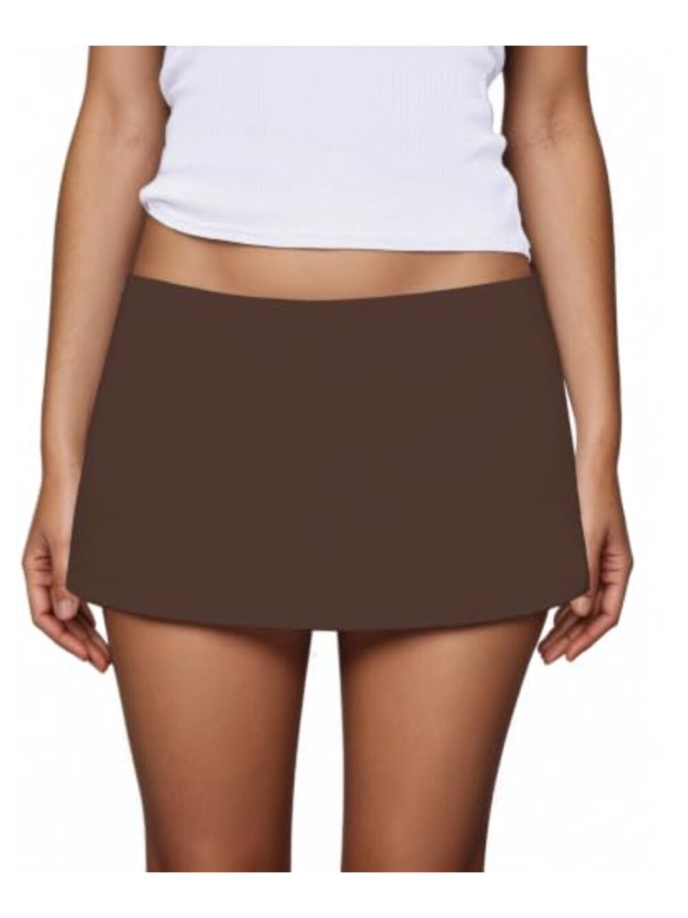 A-Line Mini Skort Low Rise Stretchy Polyester Spandex Party Club